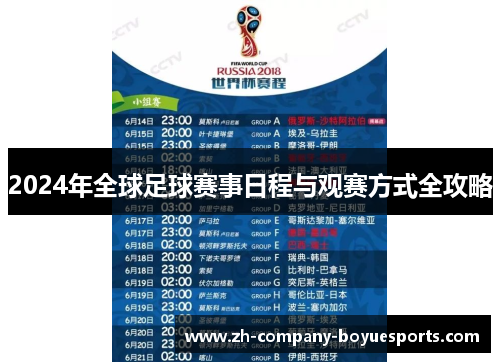 2024年全球足球赛事日程与观赛方式全攻略